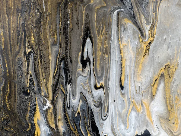 Ebru Art Marble Design Background Unique Art Illustration Liquid Gold — ストック写真