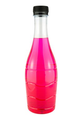 parlak pembe su şişesi.