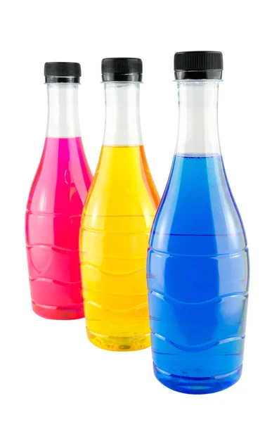 Bouteilles colorées lumineuses — Photo