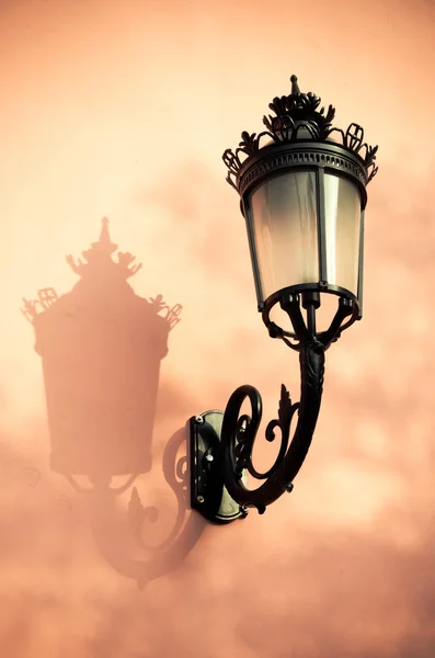 Vintage lantern and shadow — Stock Photo, Image