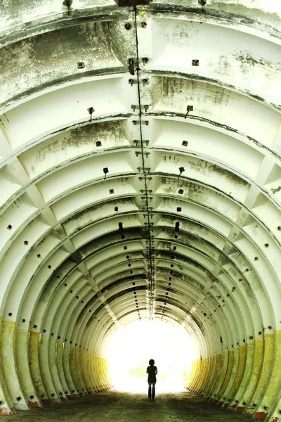 A Figure in a Tunnel — Stock Photo, Image