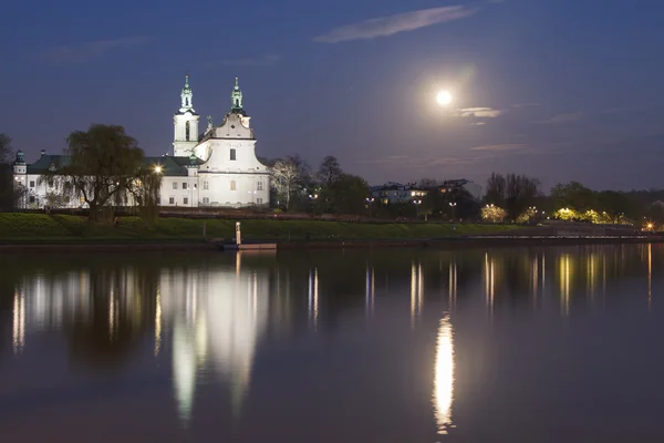 Polonia, Cracovia, Abbazia di SkambH ka al chiaro di luna — Foto Stock