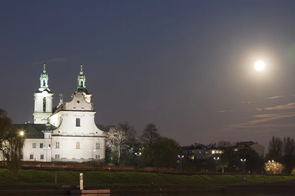 Polonia, Cracovia, Abbazia di SkambH ka al chiaro di luna — Foto Stock