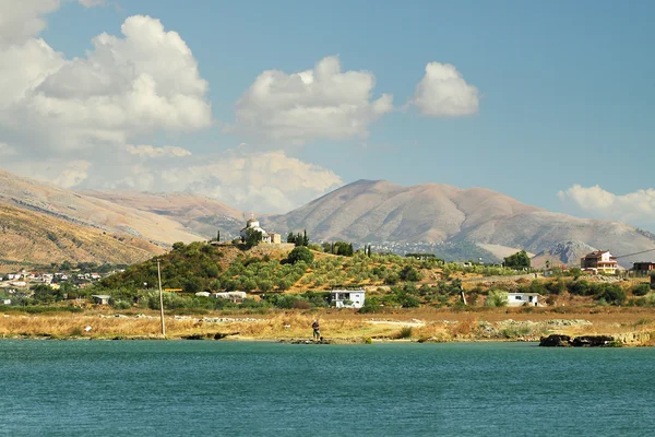 Köy ve dağların Güney Arnavutluk — Stok fotoğraf