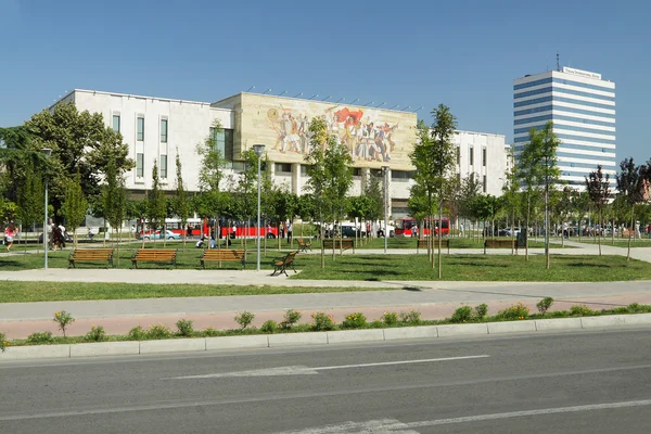 Εθνικό Μουσείο κτίριο, skanderbeg square, Τίρανα, Αλβανία — Φωτογραφία Αρχείου