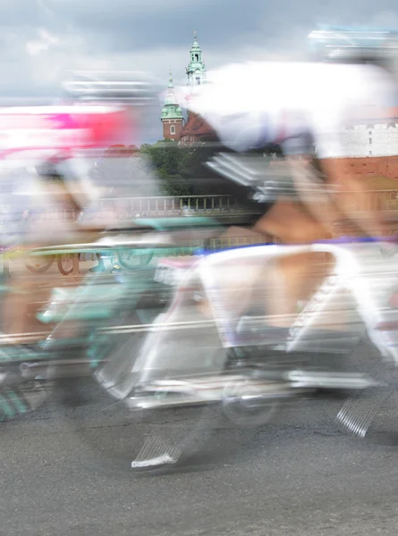 Polónia, Cracóvia, corrida de bicicleta — Fotografia de Stock