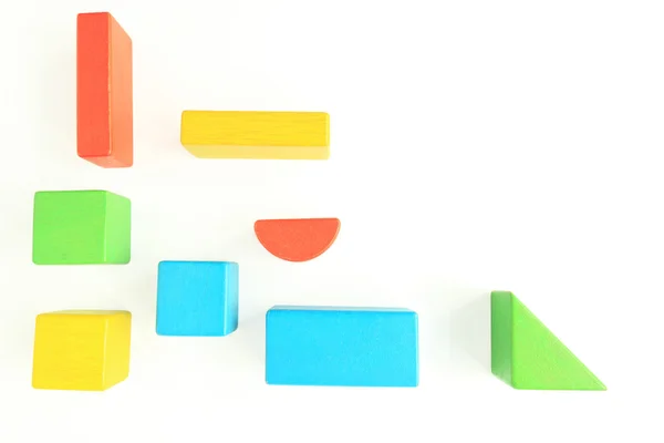 Toy Wooden Blocks on White — Stock Photo, Image