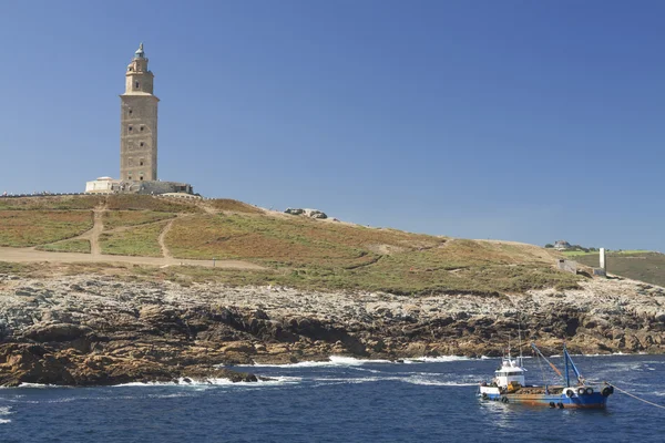 Spanje, Galicië, een coruna, hercules toren vuurtoren — Stockfoto