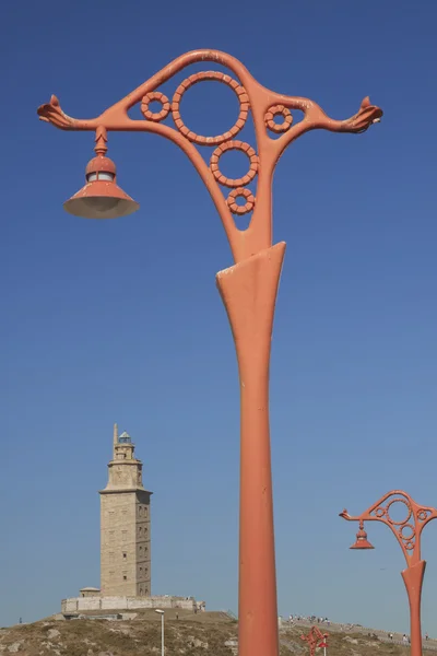 Spanje, Galicië, een coruna, hercules toren vuurtoren — Stockfoto