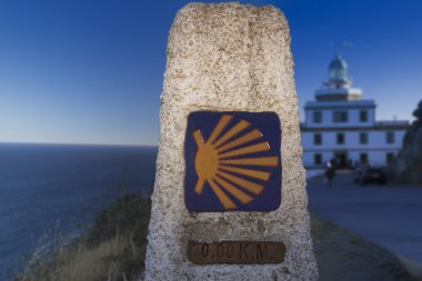 İspanya, Galiçya, Fisterra, kilometre taşı