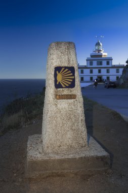 İspanya, Galiçya, Fisterra, kilometre taşı