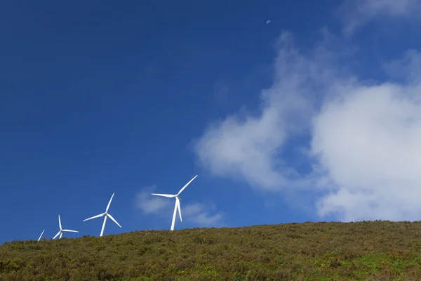 Hiszpania, Asturia, turbiny wiatrowe — Zdjęcie stockowe