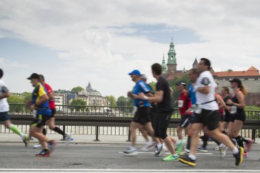 Poland, Kraków, Marathon Runners
