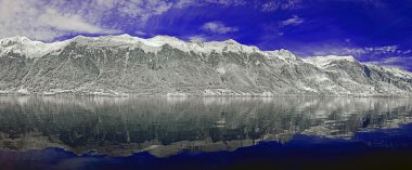 Alpine mountain range panorama clipart