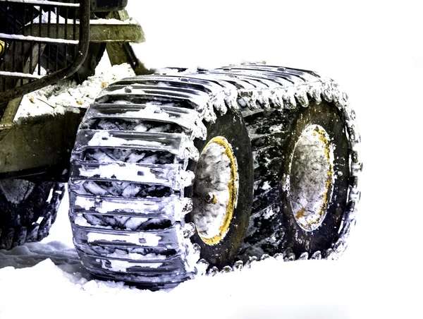 Snowy wheels — Stock Photo, Image