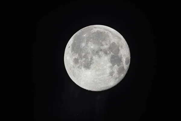 Una Luna Piena Cielo Buio — Foto Stock