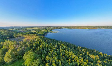 Panorama of the forest and lake by Satila village in sweden