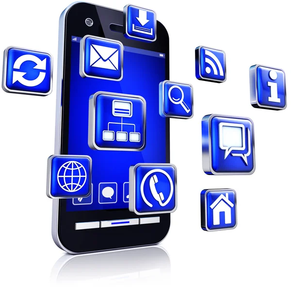 Smartphones e aplicativos — Fotografia de Stock