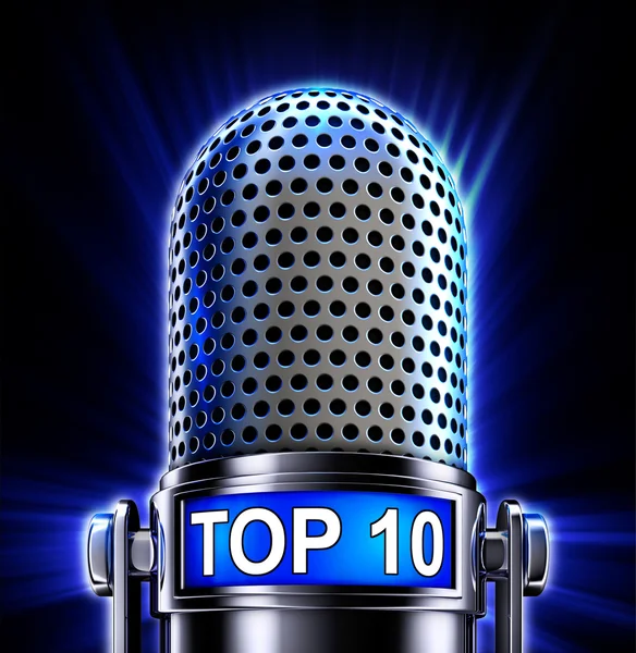 Top 10 microfoon — Stockfoto
