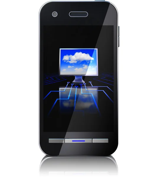 Cloud en smartphone — Stockfoto