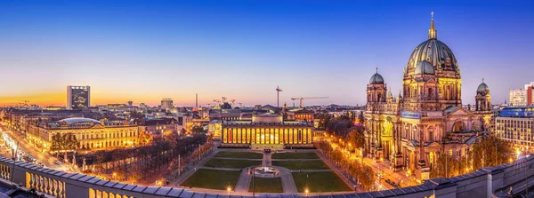 Panoramic View Central Berlin Night — Stock Photo, Image