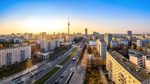 Panoramę Berlina Podczas Zachodu Słońca — Zdjęcie stockowe