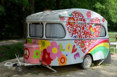 Painted caravan clipart