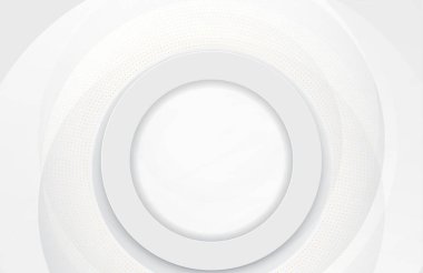 Modern minimal ve temiz beyaz altın çember arka planı 3 boyutlu gerçekçi görünüm