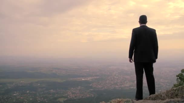 Város Skyline üzleti ember a siker fogalmát háttér Hd — Stock videók