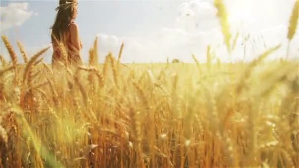 Молода гарненька жінка піднімає руки сонячне поклоніння попелу — стокове відео