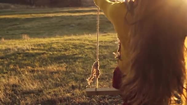 Woman on Swing — Stock Video