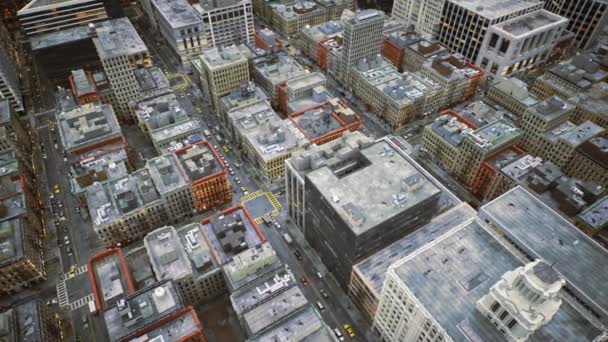 Metropolitan Downtown City Fpv Drone Flight Highway Traffic Jams Corporate — Stock Video