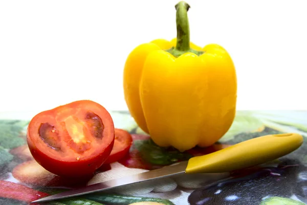domates, tatlı biber kesme tahtası