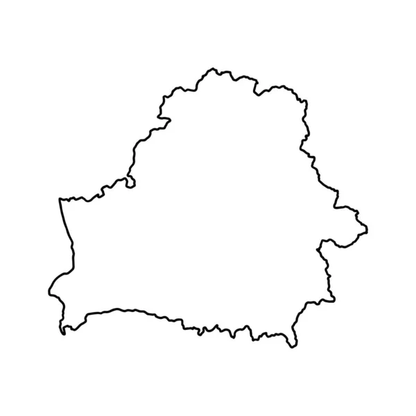 Plattegrond Van Wit Rusland Witte Achtergrond Vectorkaart Met Contour — Stockvector