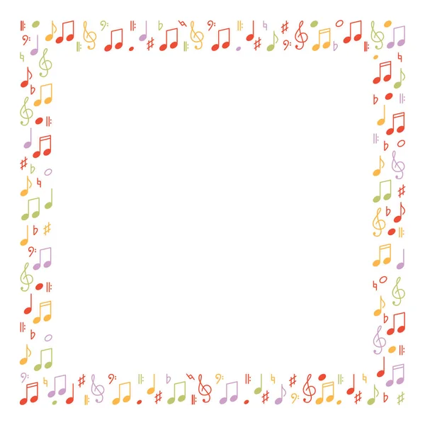 Decorative Colored Frame Music Notes Perfect Photo Frame Scrapbooking Postcards — Vettoriale Stock