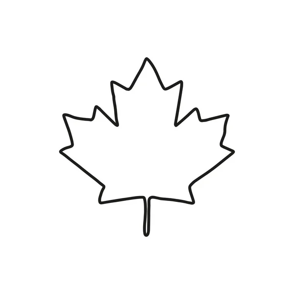 Maple Leaf Icon Canadian Symbol Outline Illustration — Stock Vector