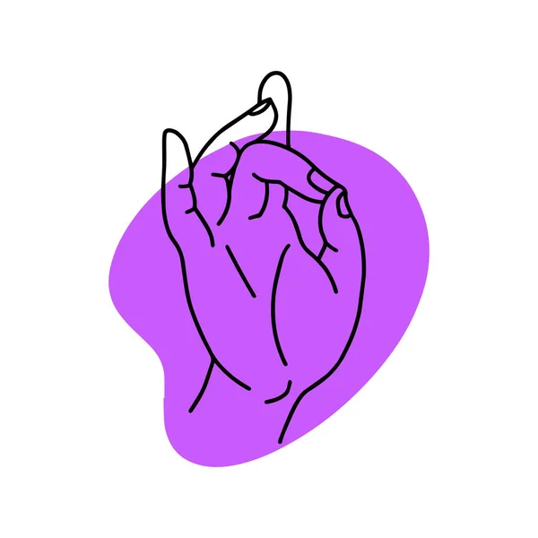 Mudra Shuni Hands Vector Illustration Yogische Handbewegung — Stockvektor