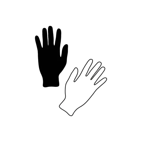 医用手套图标 白色卫生用品背景孤立 — 图库矢量图片