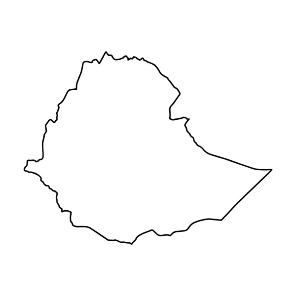 Карта Эфиопии Белом Фоне Векторная Карта Контуром Страна Африканском Роге — стоковый вектор