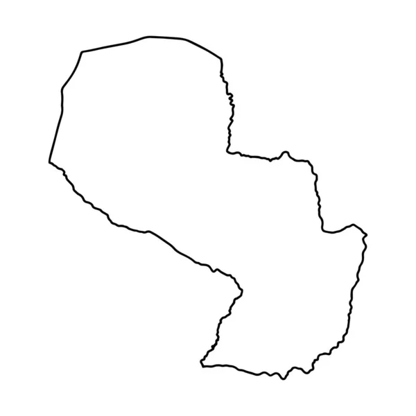 Карта Білого Фону Парагваю Векторна Карта Контуром Країна Південній Америці — стоковий вектор