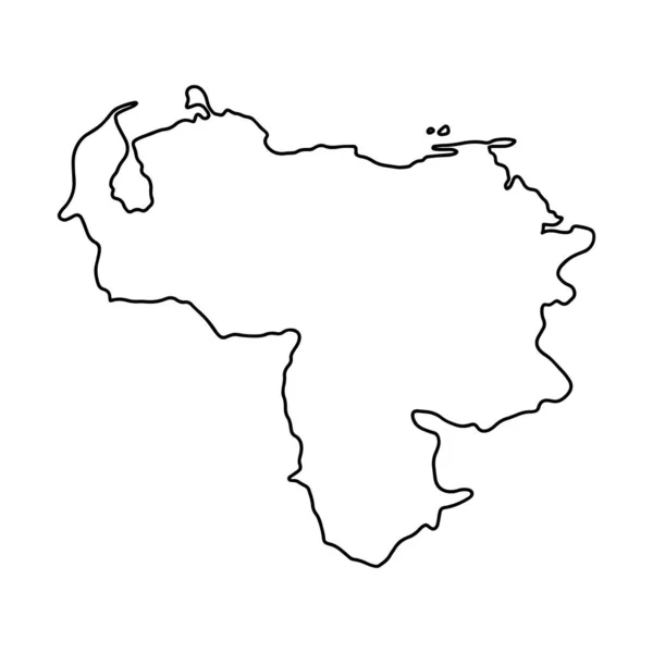 Umfassende Karte Von Venezuela Weißer Hintergrund Vektorkarte Mit Kontur Land — Stockvektor