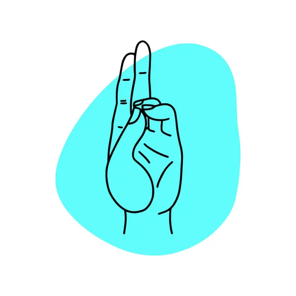 Μούντρα Πράνα Εικονογράφηση Φορέα Χέρια Γιόγκα Χέρι Χειρονομία — Διανυσματικό Αρχείο