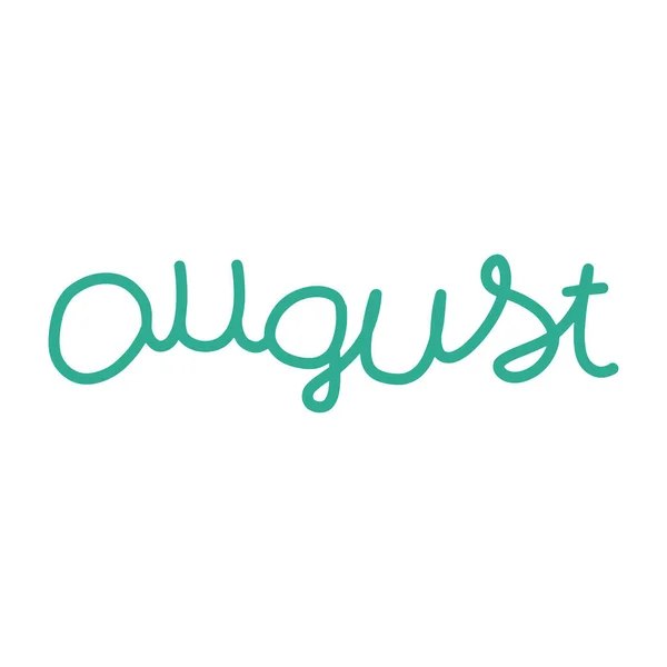 Χειροποίητη Γραμματοσειρά Αύγουστος Τον Αύγουστο Για Ημερολόγιο Μελάνι Βούρτσα Γράμματα — Διανυσματικό Αρχείο