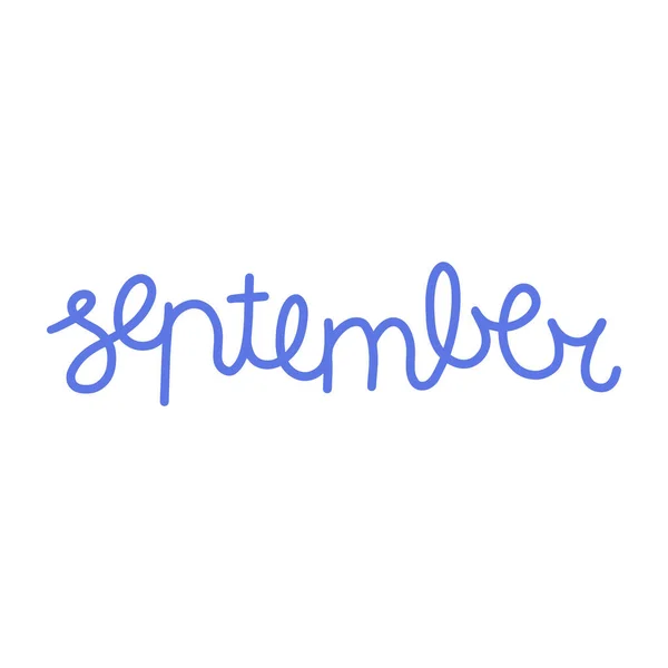 手書きのレタリングフレーズ9月 暦9月 招待カード カレンダー ポスター チラシ 広告デザインのためのインクブラシのレタリング — ストックベクタ
