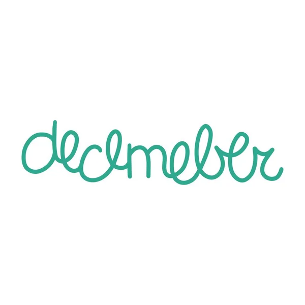 Handgetekende Letterzin December Maand December Voor Kalender Inkt Borstel Belettering — Stockvector