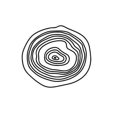 Ahşap ikon, karalama, siyah beyaz çizim. Vektör Stoğu illüstrasyonu.