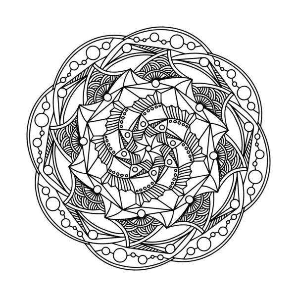 Mandala Abstracto Patrón Blanco Negro Para Libro Para Colorear Para — Vector de stock