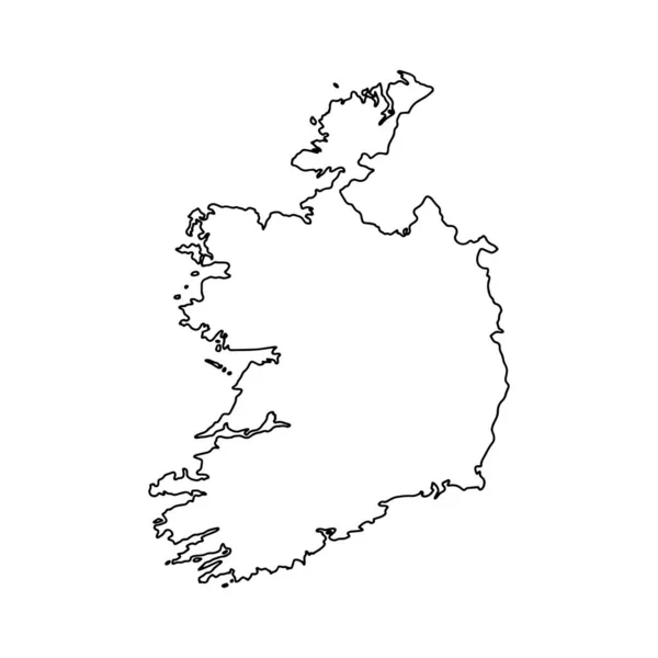 Outline Map Ireland Northern Ireland White Background Vector Map Contour — Vetor de Stock