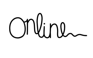 Online el yazması harfler. Çevrimiçi okul, dükkan ya da başka bir şey için logotype.