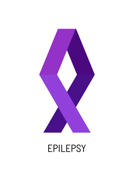 Paars Lint Symbool Van Internationale Epilepsie Dag Maart Vector Illustratie — Stockvector